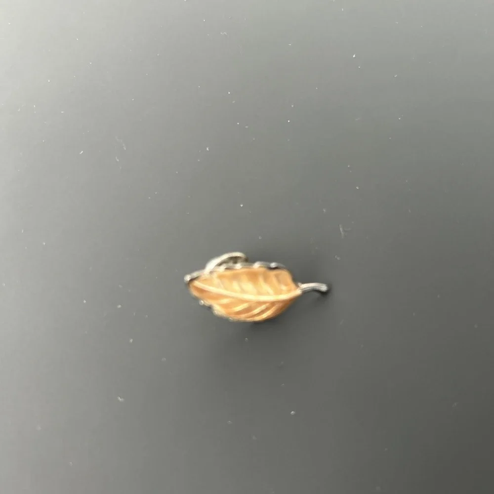 VTG 3 Pc LEAVES BROOCH LOT silver gold
